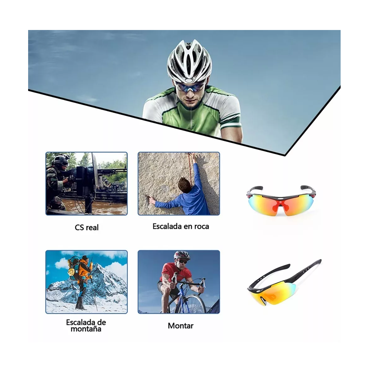 Foto 4 pulgar | Gafas para Motocicleta Polarizadas Eo Safe Imports Negro