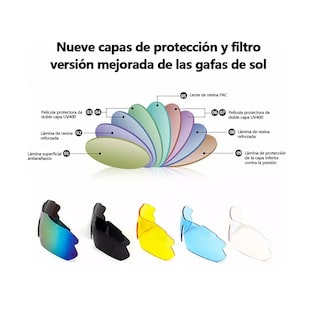 Foto 2 | Language Gafas Tácticas Militares Motocicleta Polarizadas 5 Lentes Eo Safe Imports Esi-9992-1negro