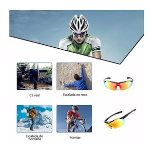 Foto 3 | Language Gafas Tácticas Militares Motocicleta Polarizadas 5 Lentes Eo Safe Imports Esi-9992-1negro