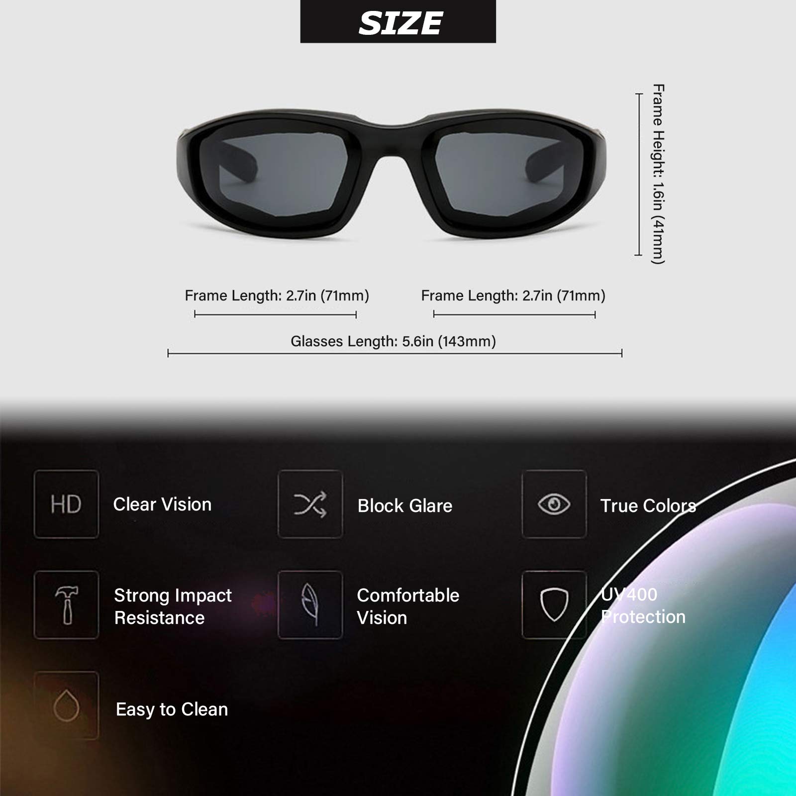 Foto 5 pulgar | Gafas Para Moto, 4 Unidades, Protección Uv, Dustpro - Venta Internacional.