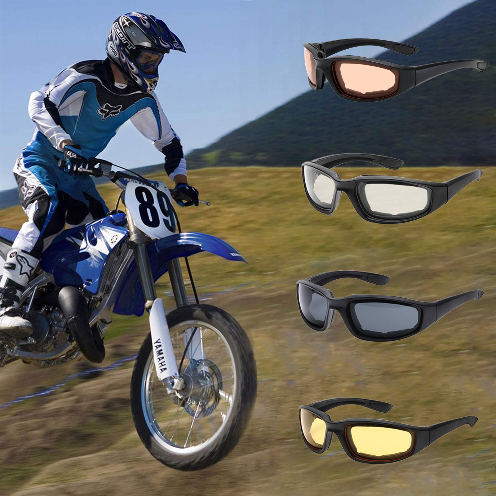 Foto 8 pulgar | Gafas Para Moto, 4 Unidades, Protección Uv, Dustpro - Venta Internacional.