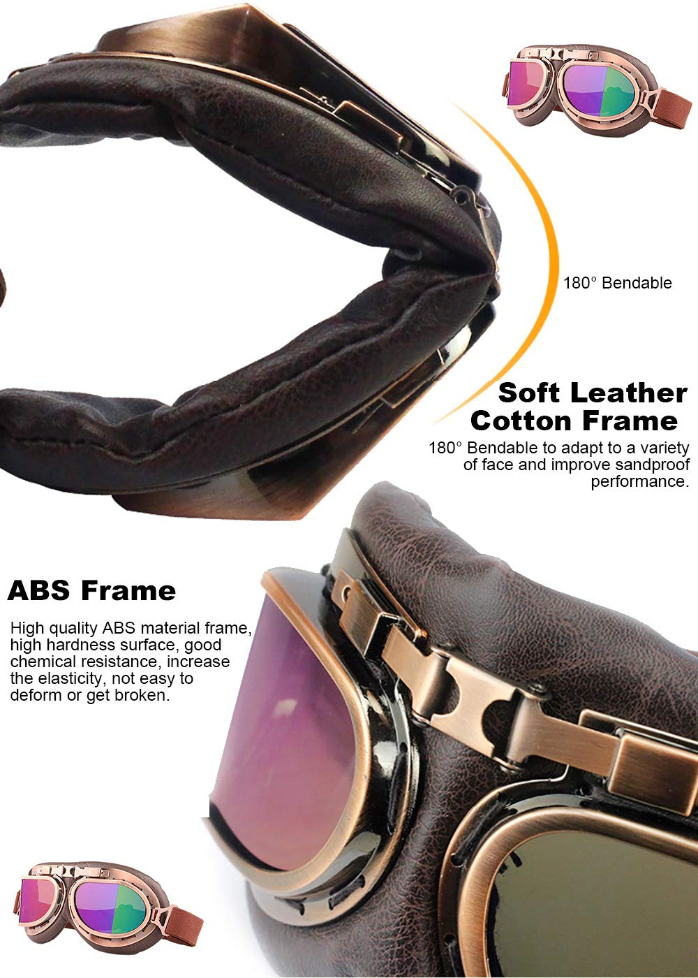 Foto 4 pulgar | Goggles Peicees - Casco Vintage Para Moto, Piloto De Motocross - Venta Internacional.