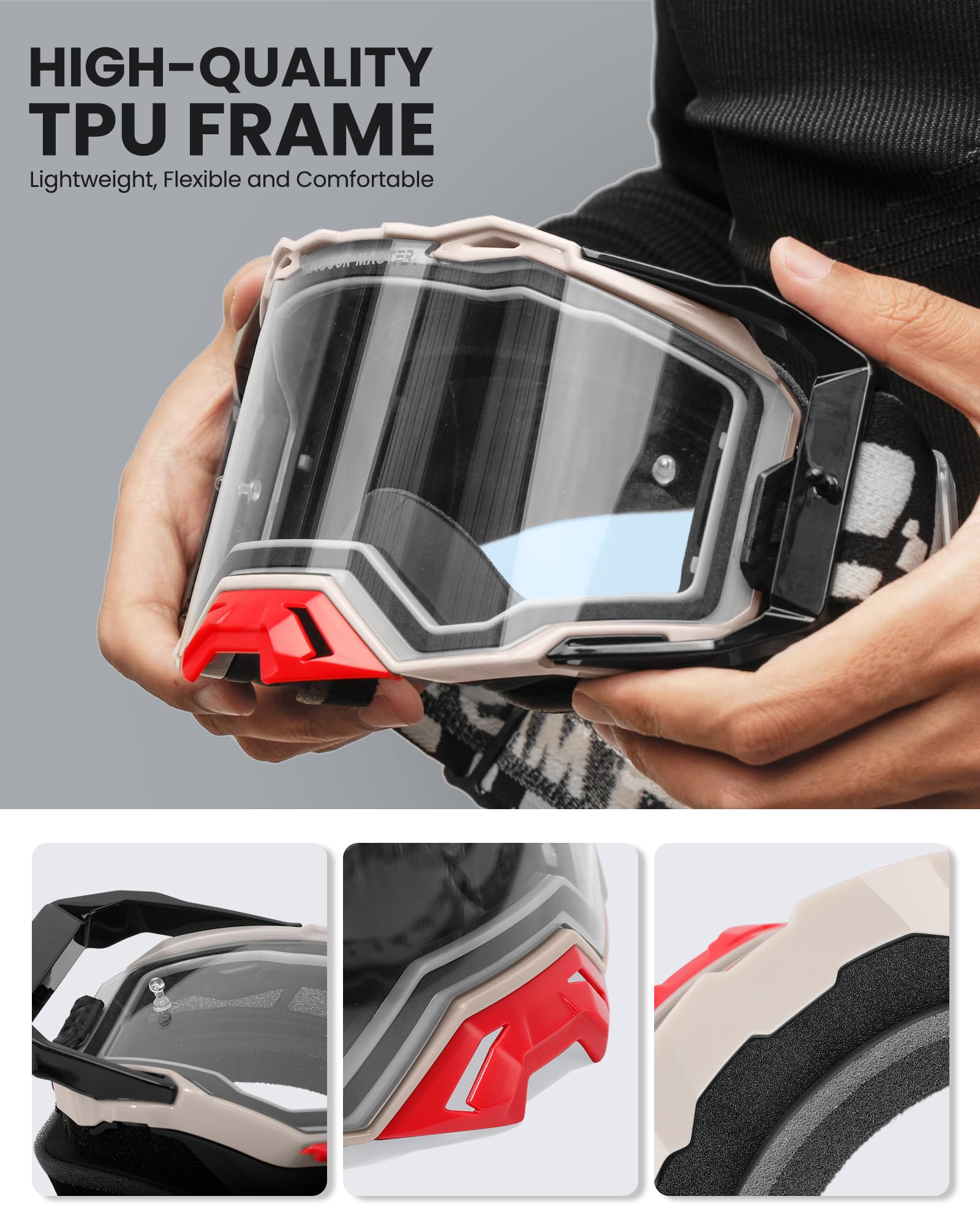 Foto 7 pulgar | Gafas De Moto Outdoormaster Macaw Dirt Bike Con Lente Transparente - Venta Internacional.