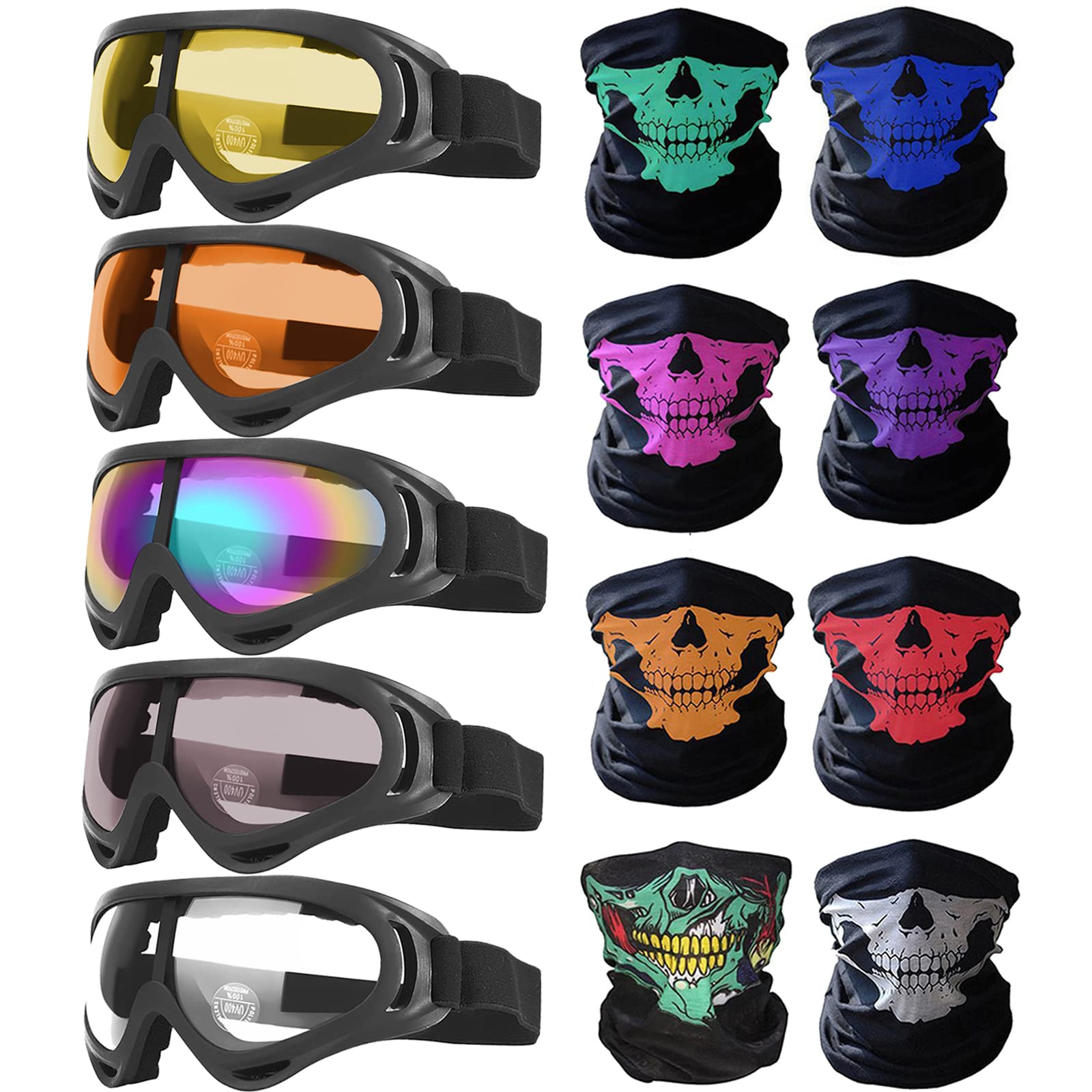 Foto 2 pulgar | Juego De Motocicletas, 13 Piezas, Gafas Con Protección Uv Y Máscaras - Venta Internacional.