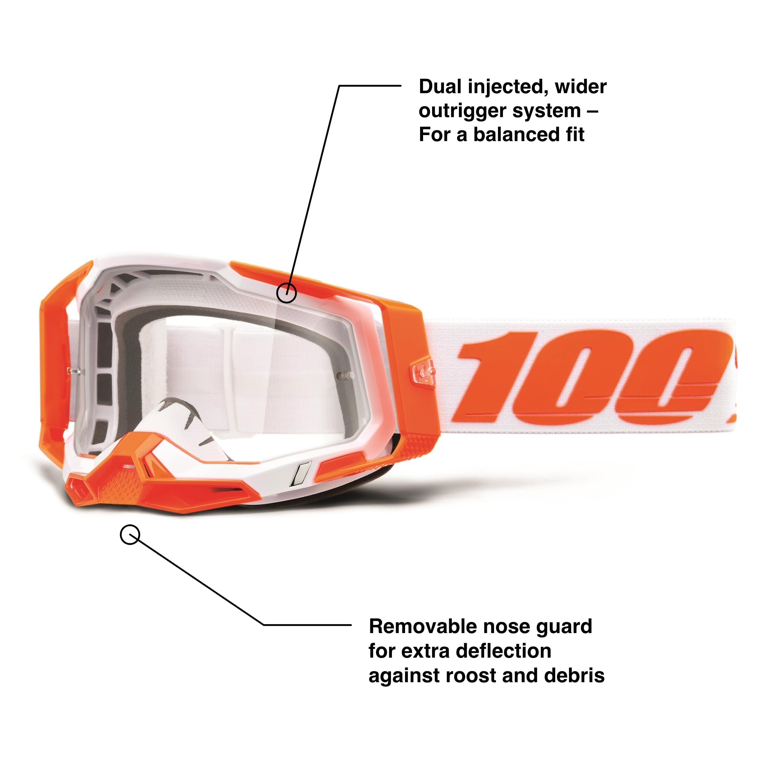 Foto 2 | Gafas 100% Racecraft 2 Para Bicicleta De Montaña Y Motocross, Color Naranja - Venta Internacional.
