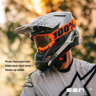 Foto 3 | Gafas 100% Racecraft 2 Para Bicicleta De Montaña Y Motocross, Color Naranja - Venta Internacional.