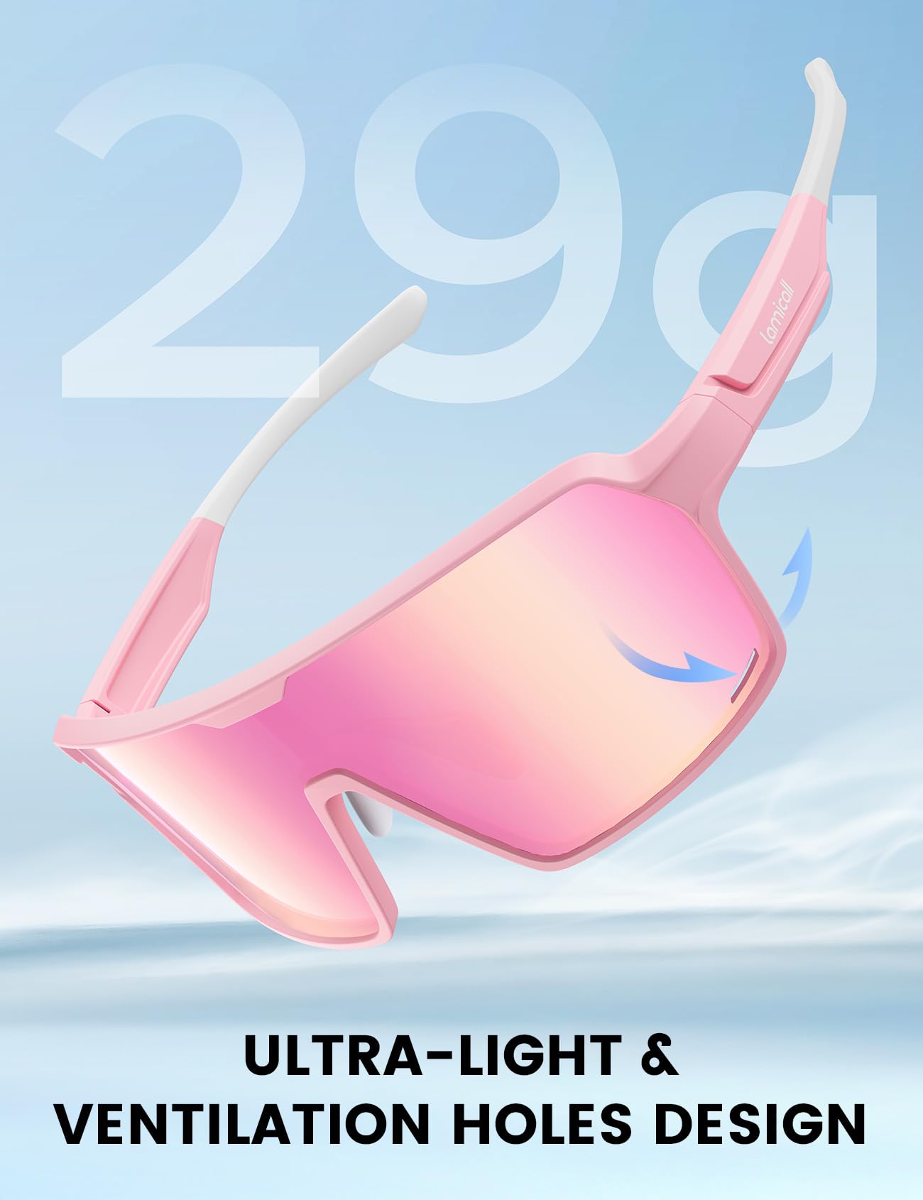 Foto 4 pulgar | Gafas De Sol Lamicall Polarized Sports Uv400 Para Hombre Y Mujer, Color Rosa - Venta Internacional.