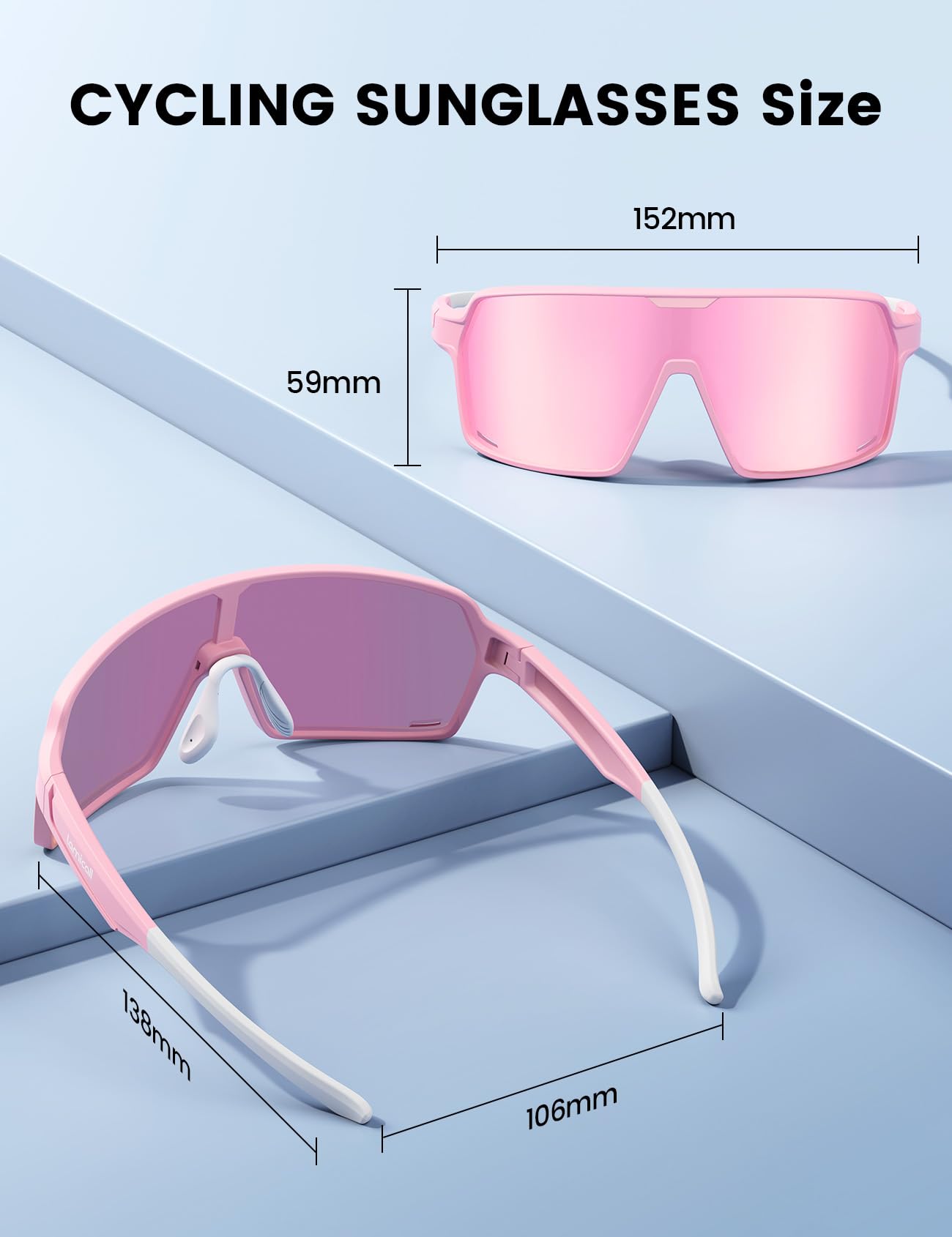 Foto 6 pulgar | Gafas De Sol Lamicall Polarized Sports Uv400 Para Hombre Y Mujer, Color Rosa - Venta Internacional.