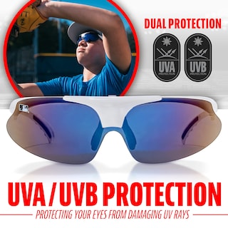 Foto 3 | Gafas De Sol Franklin Sports Oval Mlb Wht Dlx Flip-up Blancas - Venta Internacional.