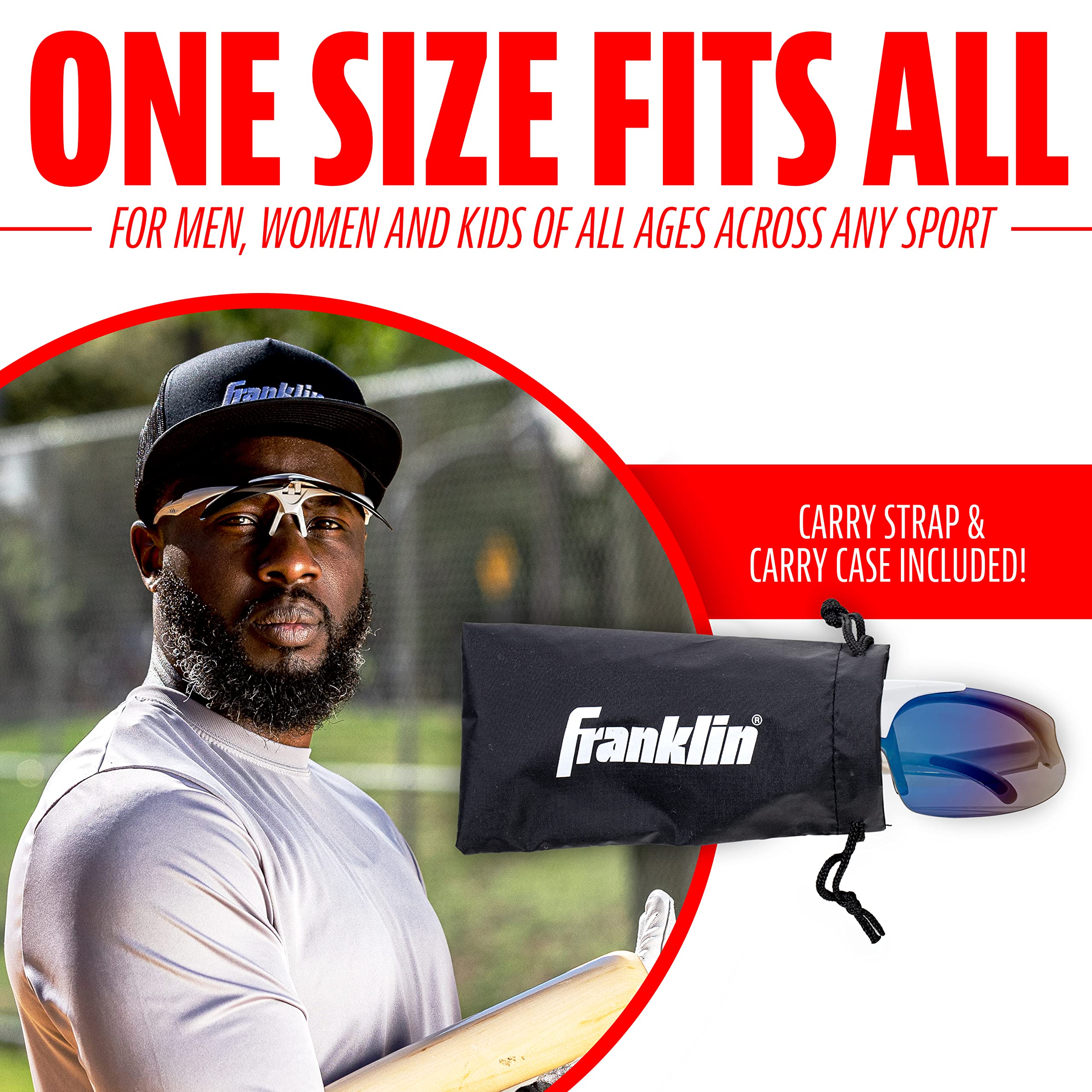 Foto 7 pulgar | Gafas De Sol Franklin Sports Oval Mlb Wht Dlx Flip-up Blancas - Venta Internacional.