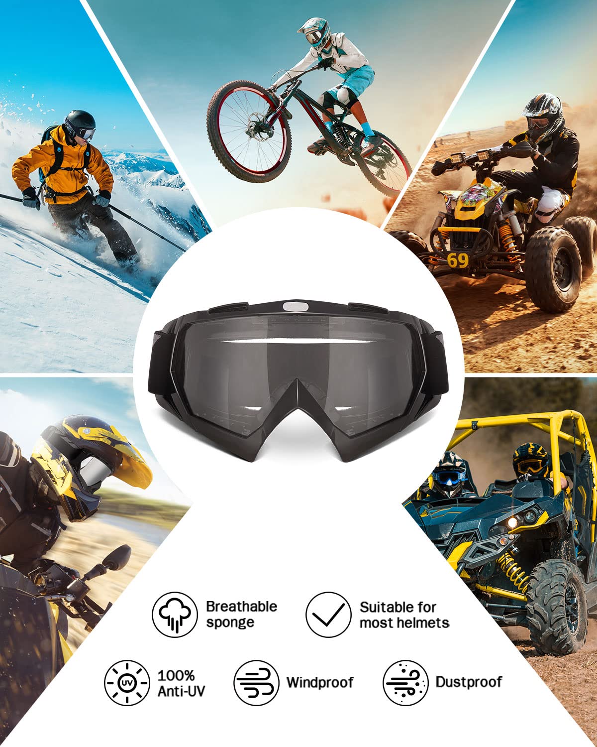 Foto 6 pulgar | Gafas De Motocross Kemimoto, Antiuv, Para Moto De Cross, Atv, Utv - Venta Internacional.