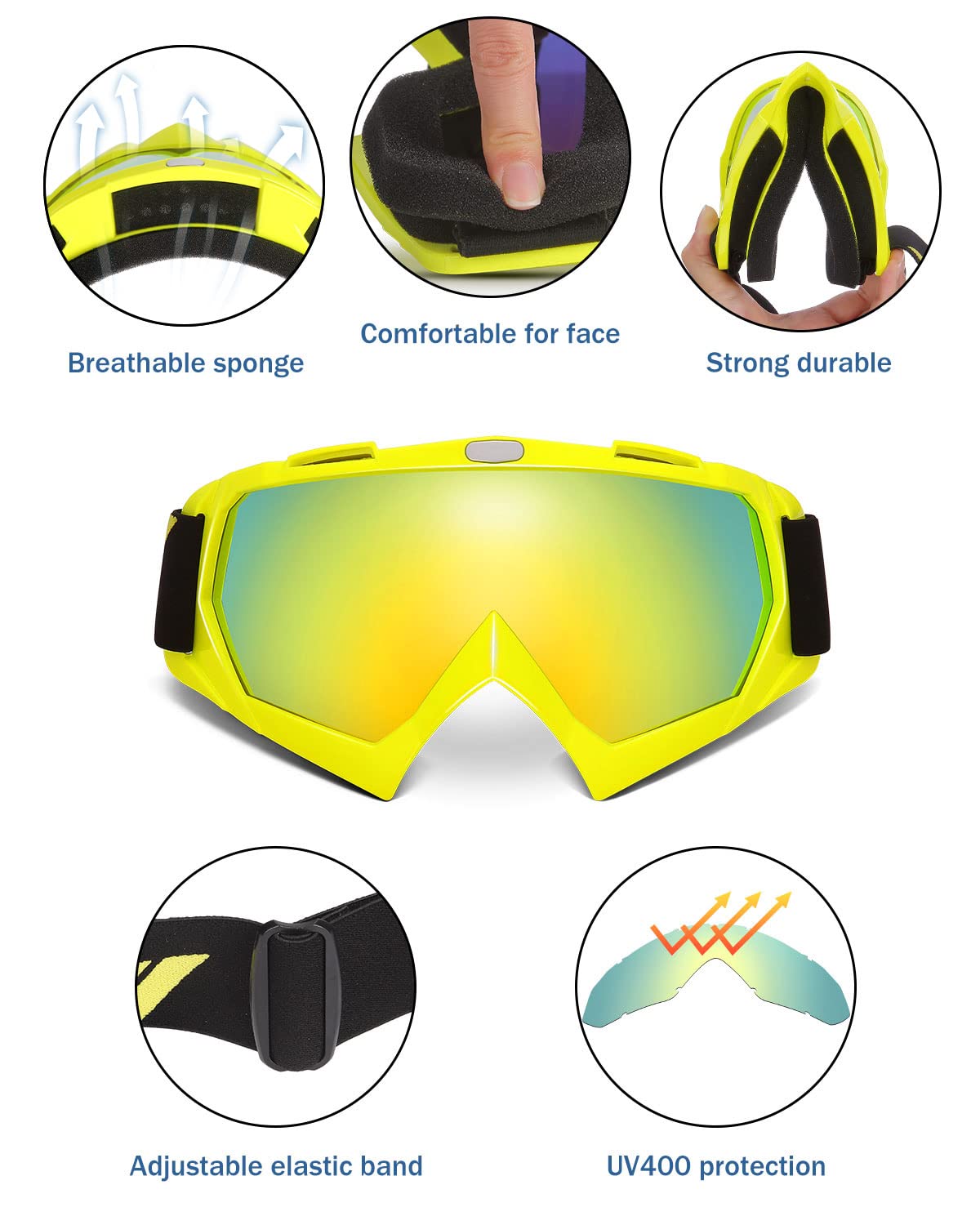 Foto 3 pulgar | Gafas De Motocross Kemimoto, Antiuv, Para Moto De Cross, Atv, Utv - Venta Internacional.