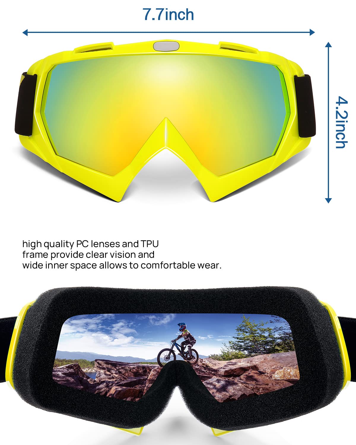Foto 7 pulgar | Gafas De Motocross Kemimoto, Antiuv, Para Moto De Cross, Atv, Utv - Venta Internacional.