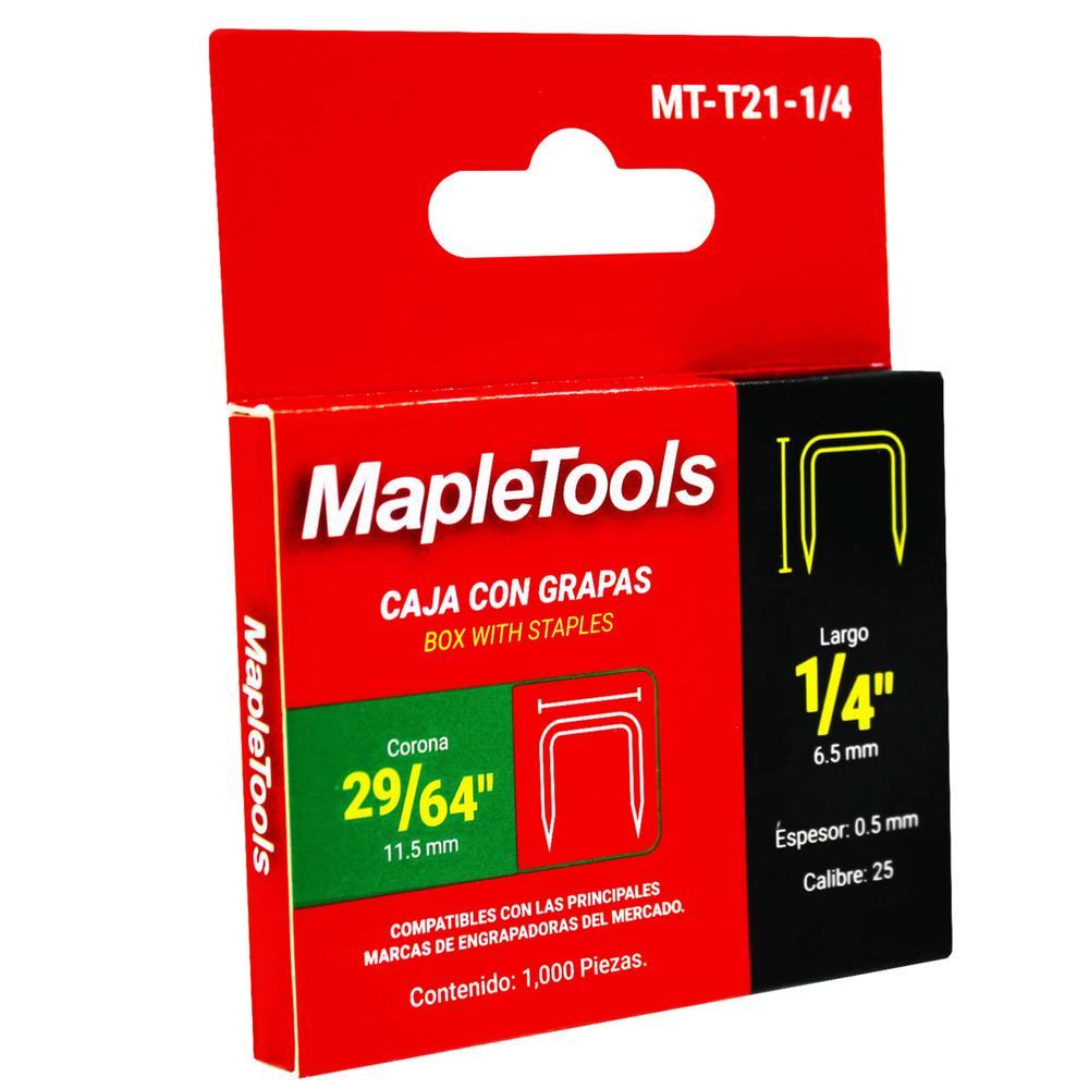 Foto 6 pulgar | 15000 Grapas 1/4'' Maple Tools Cal.25 P/ Tapicería Y Oficina