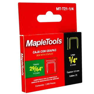 Foto 5 | 15000 Grapas 1/4'' Maple Tools Cal.25 P/ Tapicería Y Oficina