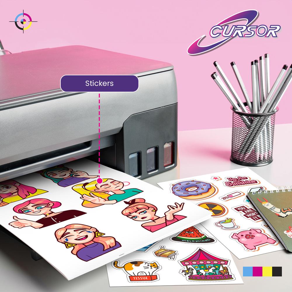 Foto 6 pulgar | Papel Vinilo Adhesivo Semi Transparente Cursor 30 Hojas Carta Inkjet