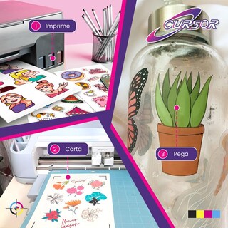 Foto 7 | Papel Vinilo Adhesivo Semi Transparente Cursor 30 Hojas Carta Inkjet