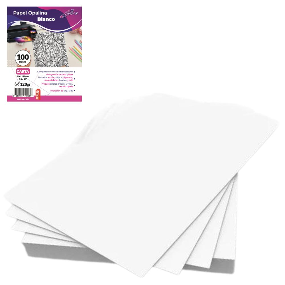 Foto 1 | Papel Opalina Delgada Carta 100 Hojas Blanco