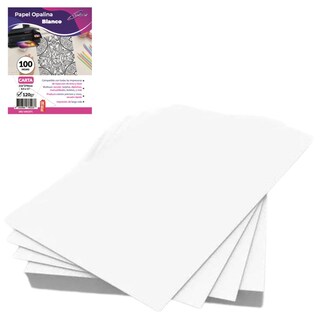 Foto 1 | Papel Opalina Delgada Carta 100 Hojas Blanco