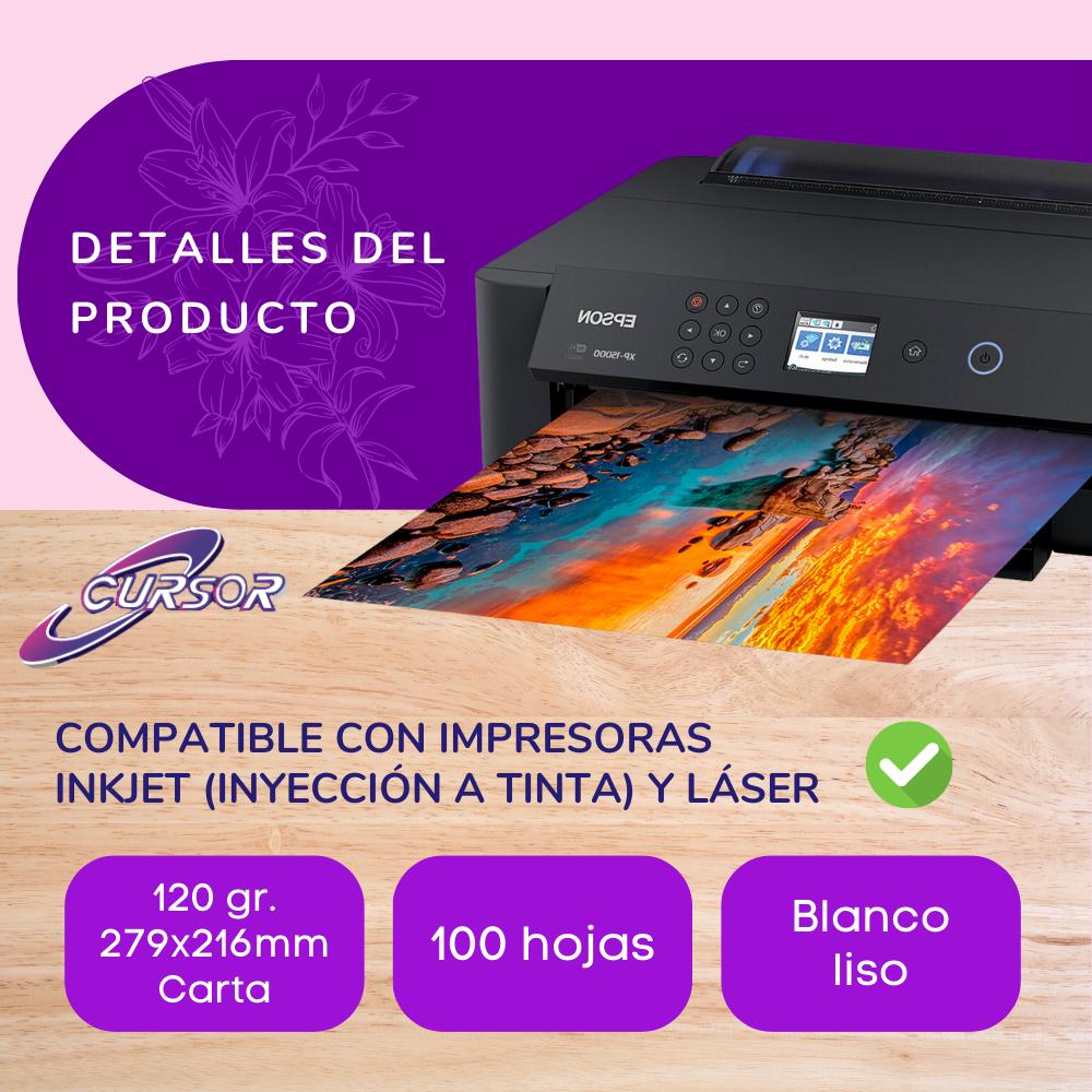 Foto 4 pulgar | Papel Opalina Delgada Carta 100 Hojas Blanco
