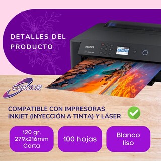Foto 3 | Papel Opalina Delgada Carta 100 Hojas Blanco