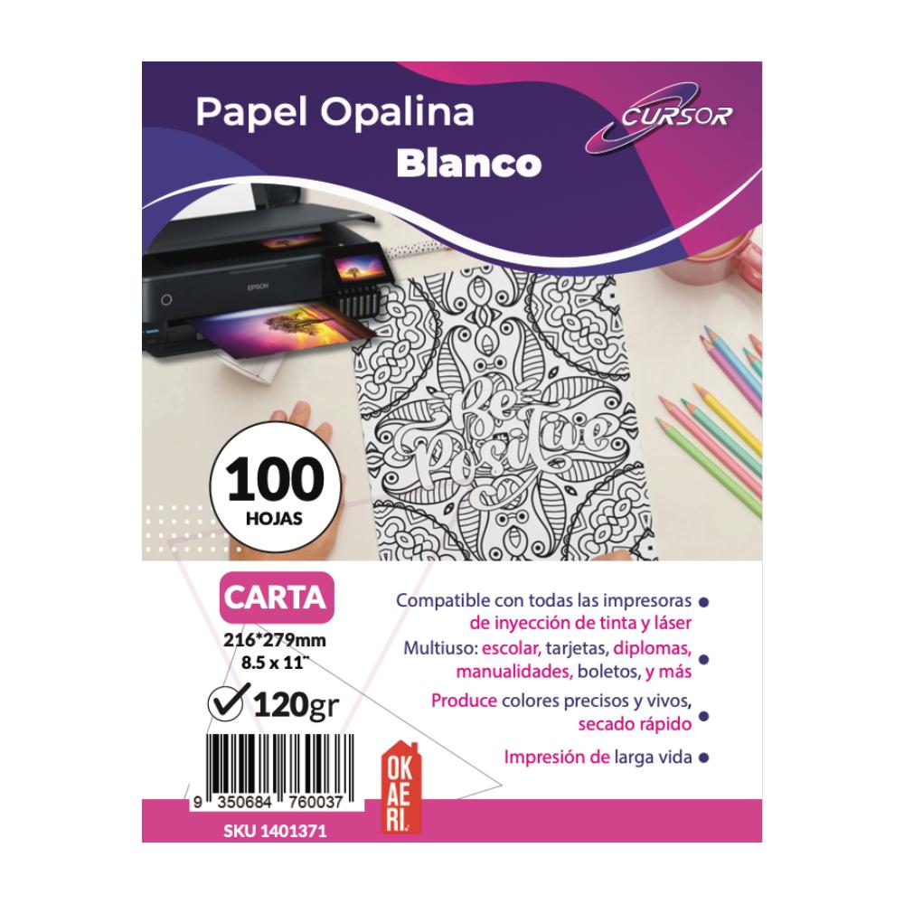 Foto 6 pulgar | Papel Opalina Delgada Carta 100 Hojas Blanco