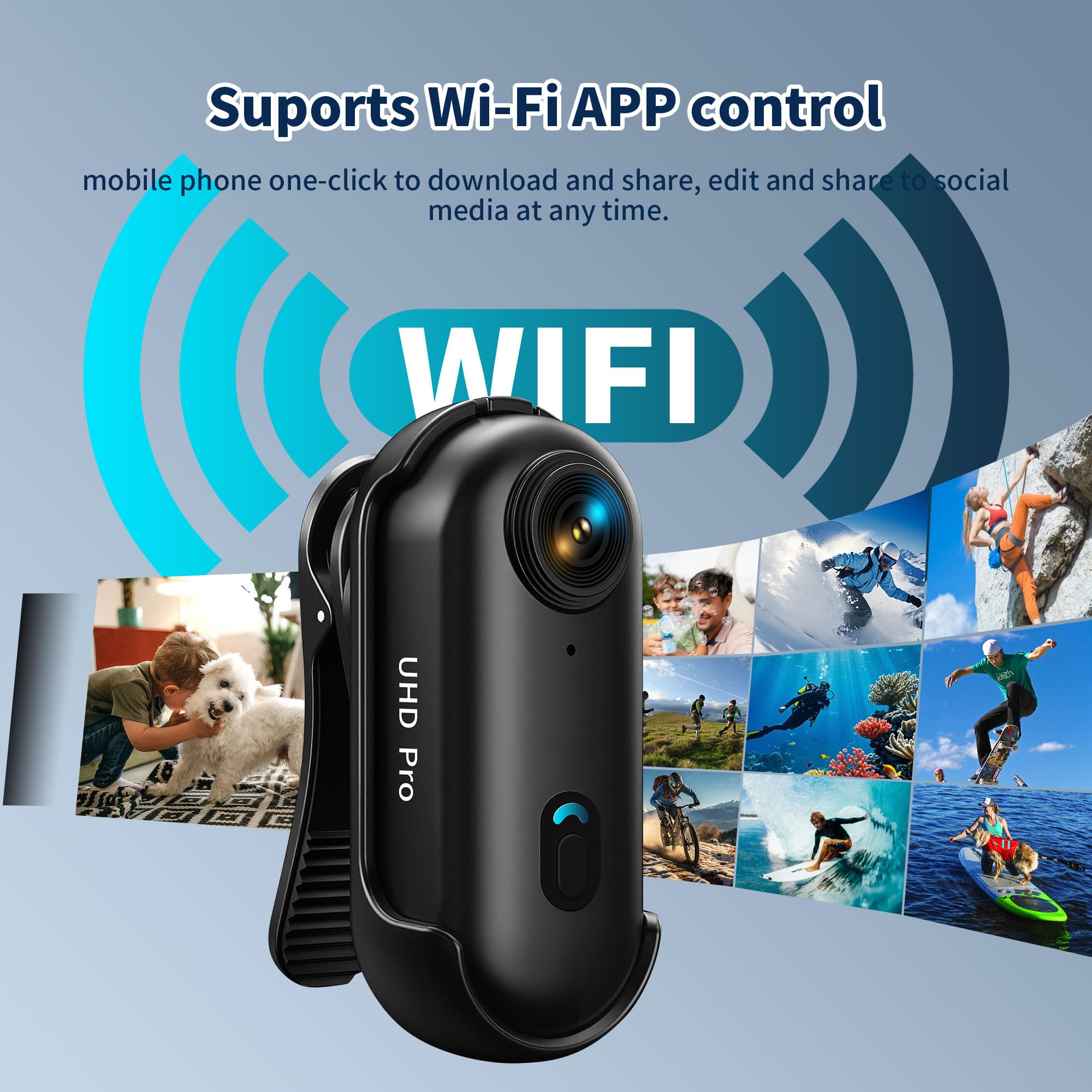 Foto 6 pulgar | Cámara Corporal 4k, Mini Cámara De Acción Portátil De 800 Mah Y 256 Gb - Venta Internacional.