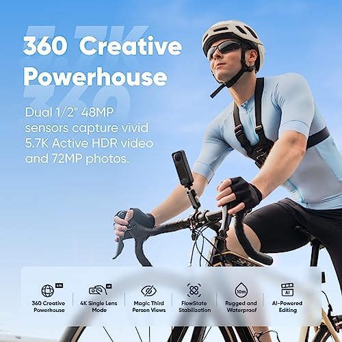 Foto 3 pulgar | Cámara De Acción Insta360 X3 Waterproof 360 48mp 5.7k Video - Venta Internacional.