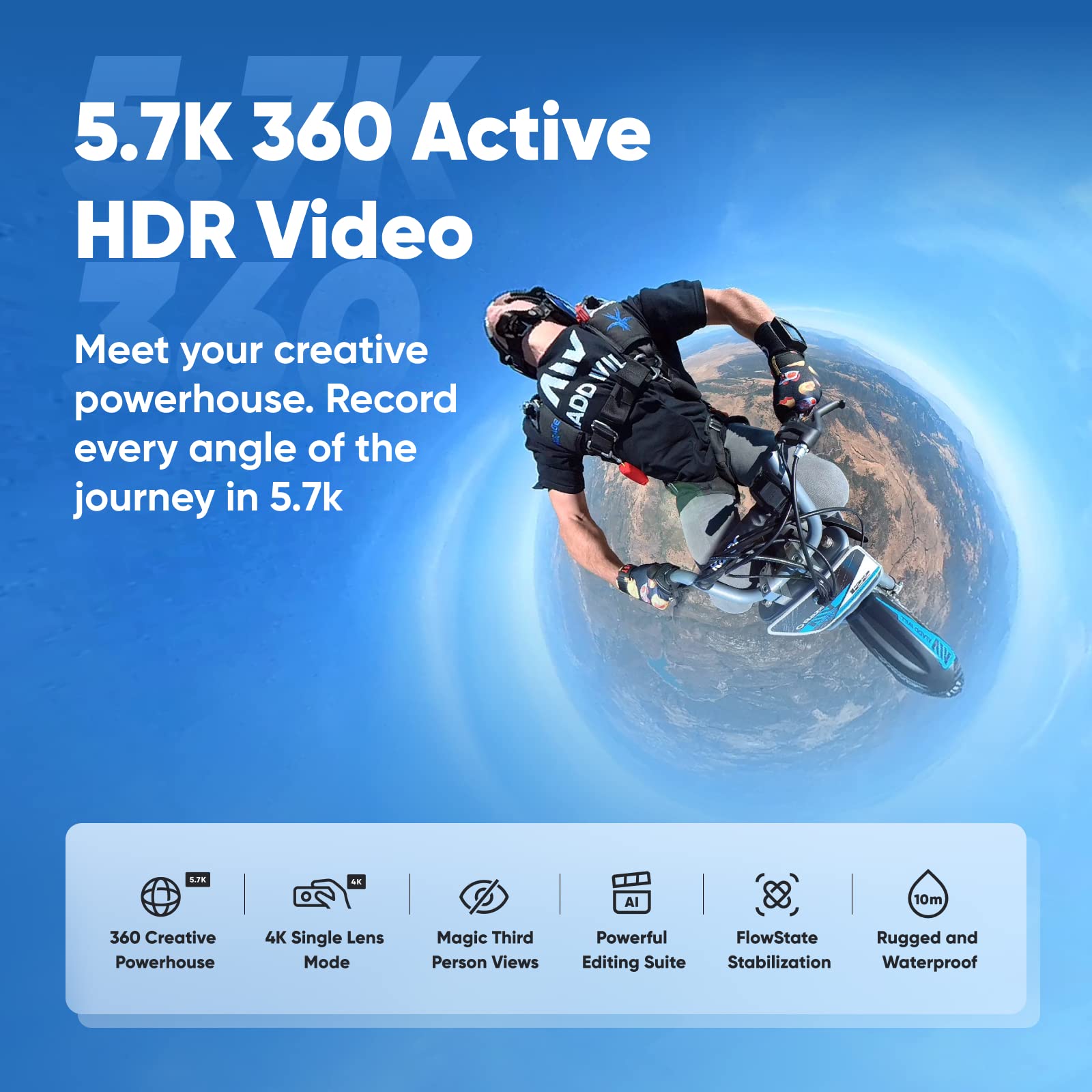 Foto 3 pulgar | Cámara De Acción 360 Insta360 X3 Impermeable Con Kit De Motocicleta - Venta Internacional.