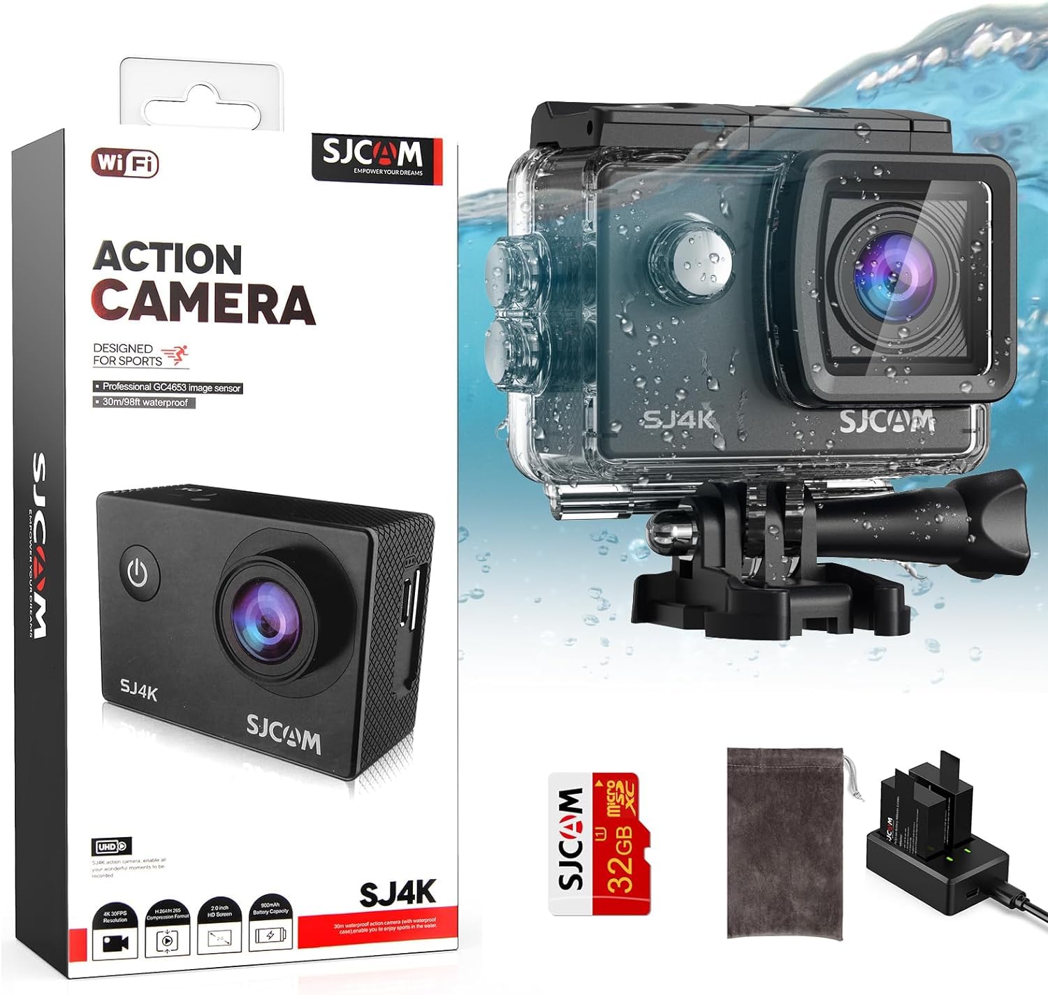 Foto 1 | Cámara De Acción Sjcam Sj4000 4k 40 Mp Impermeable 30 M Con Acc - Venta Internacional.