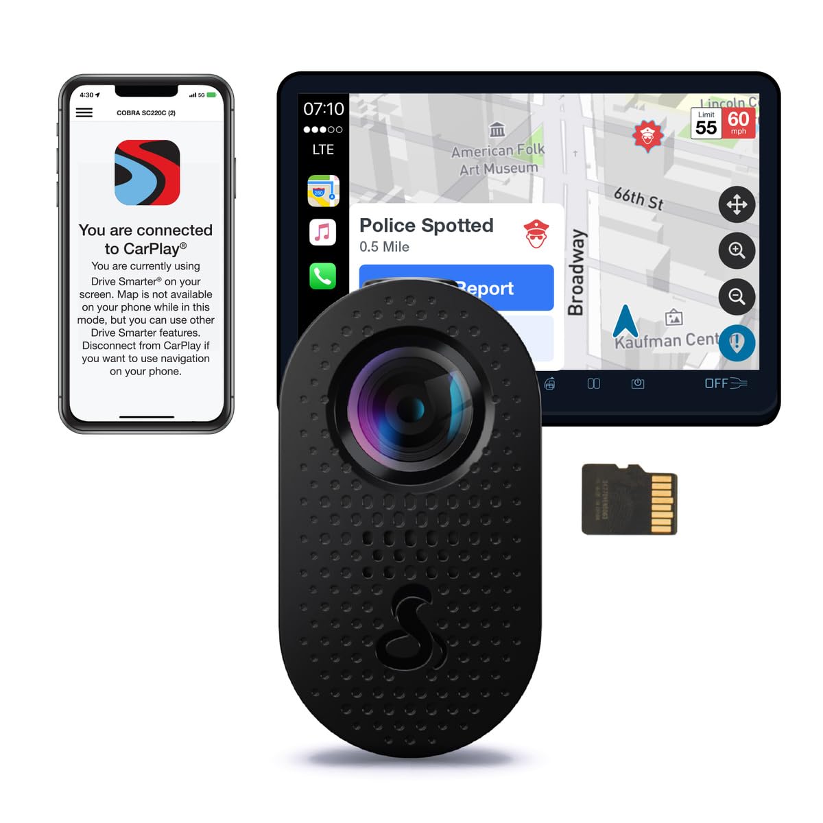 Foto 1 | Dash Cam Cobra Discreet Sc120 Qhd 1440p Con Wifi Y Visión Nocturna - Venta Internacional.