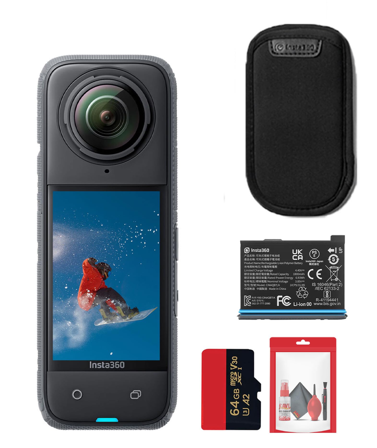 Cámara De Acción Insta360 X4 Waterproof 360 8k 48mp Con Tarjeta De 64gb - Venta Internacional.