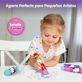Foto 2 | Set De 5 Gises Jumbo Con Portagis De ''h E Ll O Kitty'', Colores Vibrantes E Intensos, Ideal Para Pizarrón, Arte, E