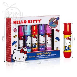 Foto 5 | Set De 5 Gises Jumbo Con Portagis De ''h E Ll O Kitty'', Colores Vibrantes E Intensos, Ideal Para Pizarrón, Arte, E