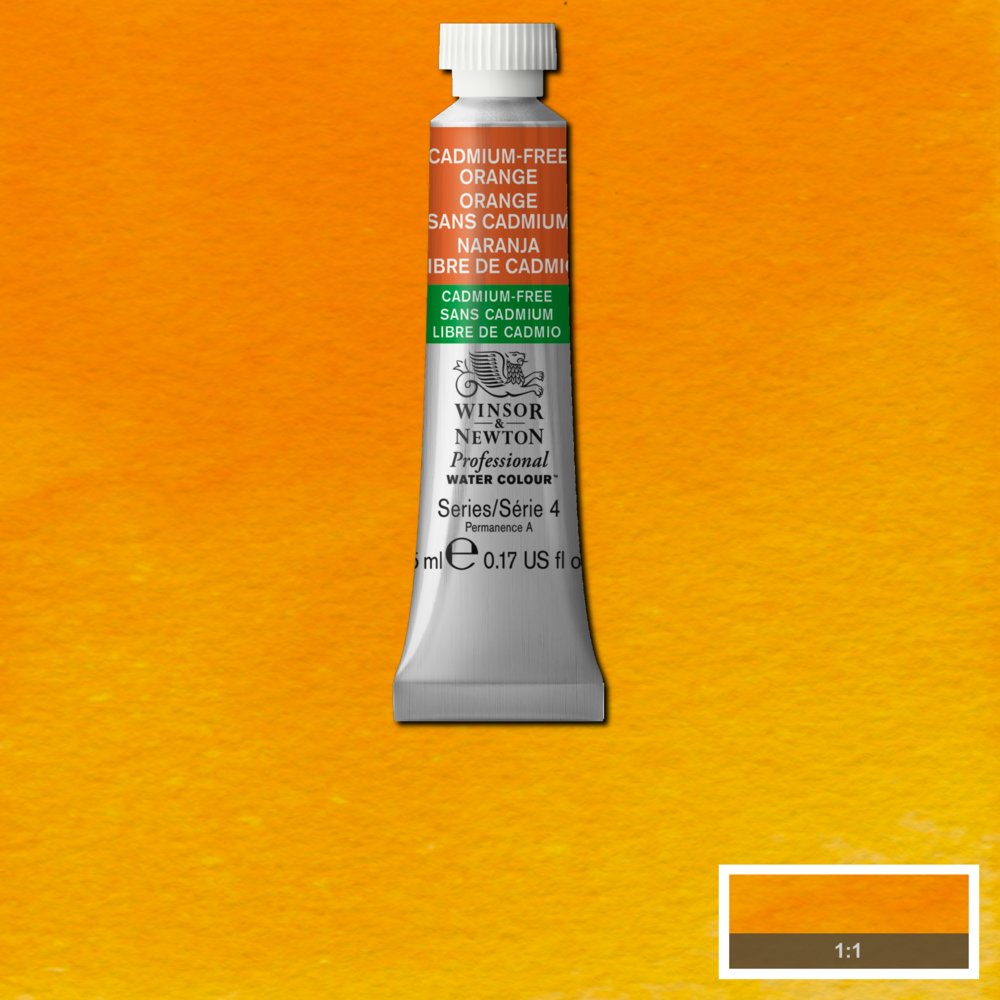 Foto 4 pulgar | Pintura Acuarela 5ml Artist Naranja Libre de Cadmio S-4 899 Winsor & Newton