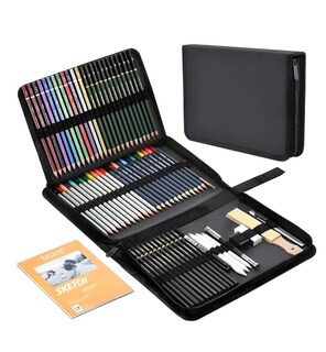 Foto 1 | Kit De Dibujo Profesional Lápices Boceto Y Accesorios 72 Pzs Trazo Multicolor