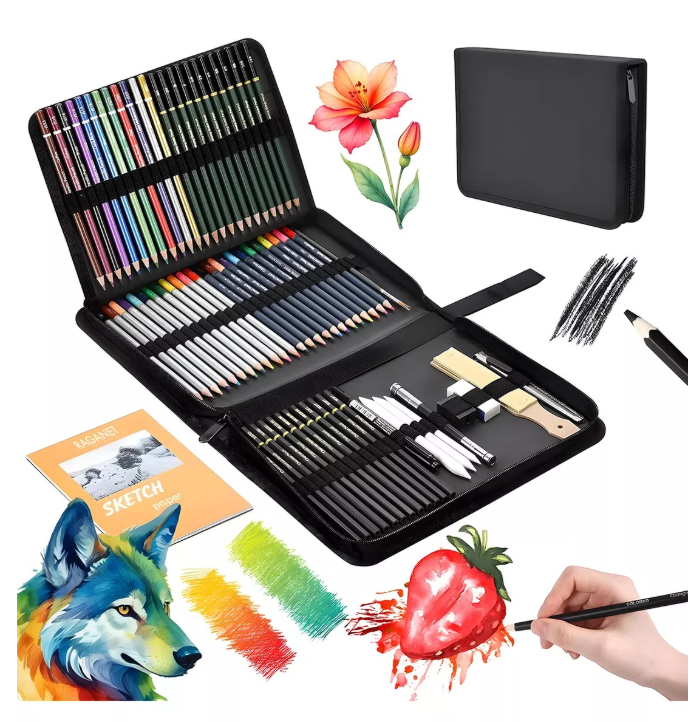 Foto 3 pulgar | Kit De Dibujo Profesional Lápices Boceto Y Accesorios 72 Pzs Trazo Multicolor