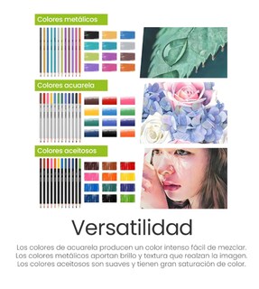 Foto 4 | Kit De Dibujo Profesional Lápices Boceto Y Accesorios 72 Pzs Trazo Multicolor