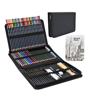 Foto 1 | 96 Piezas Kit De Lápices Picool Sketcher De Dibujo Pintura Y Boceto Incluye Carboncillo Lápices De Colores Libro De