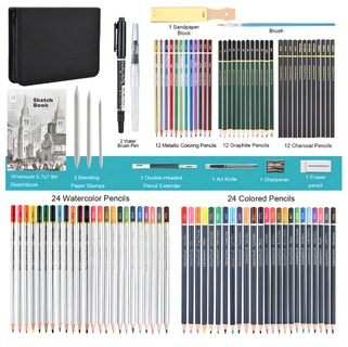 Foto 3 | 96 Piezas Kit De Lápices Picool Sketcher De Dibujo Pintura Y Boceto Incluye Carboncillo Lápices De Colores Libro De