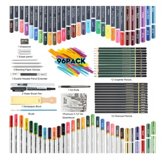 Foto 4 | 96 Piezas Kit De Lápices Picool Sketcher De Dibujo Pintura Y Boceto Incluye Carboncillo Lápices De Colores Libro De