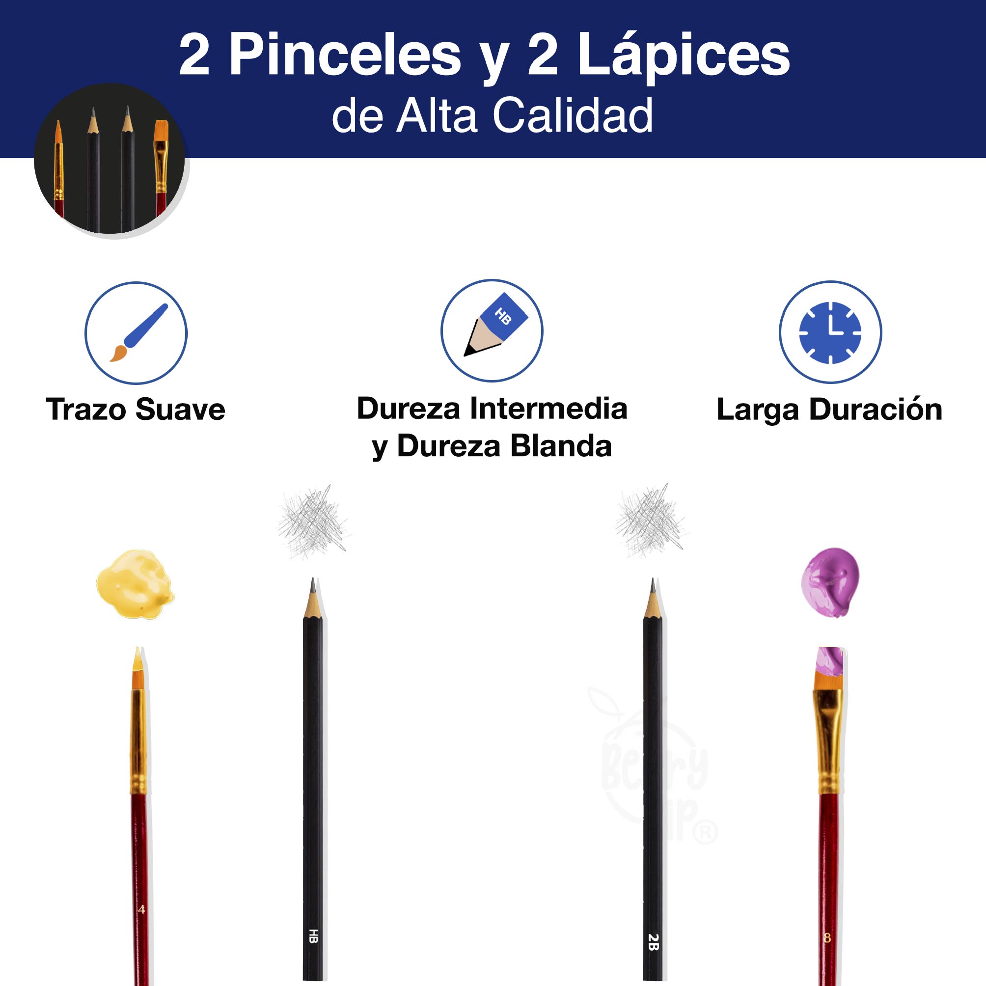 Foto 5 pulgar | Berry Hip Premium Art Set: Lápices De Colores, Marcadores, Delineadores, Pasteles Al Óleo, Pinturas Acrílicas,