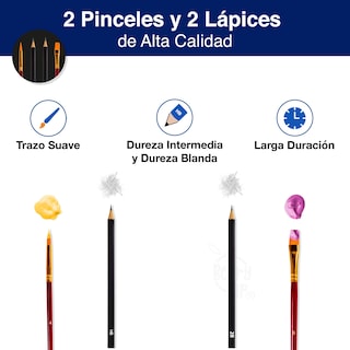 Foto 4 | Berry Hip Premium Art Set: Lápices De Colores, Marcadores, Delineadores, Pasteles Al Óleo, Pinturas Acrílicas,