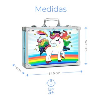 Foto 2 | Kit De Dibujo Lab.g Profesional Lápices Plumones Unicornio Azul