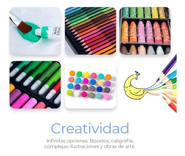 Foto 4 | Kit De Dibujo Lab.g Profesional Lápices Plumones Unicornio Azul