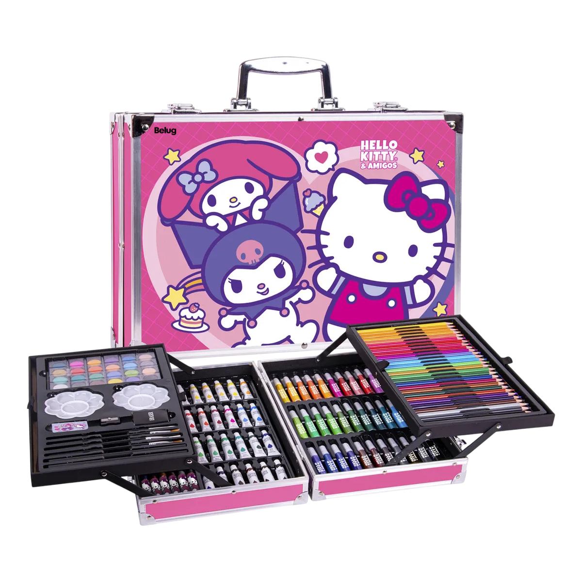 Foto 2 pulgar | Set De Arte Hello Kitty Belug Marcadores 145pz Rosa