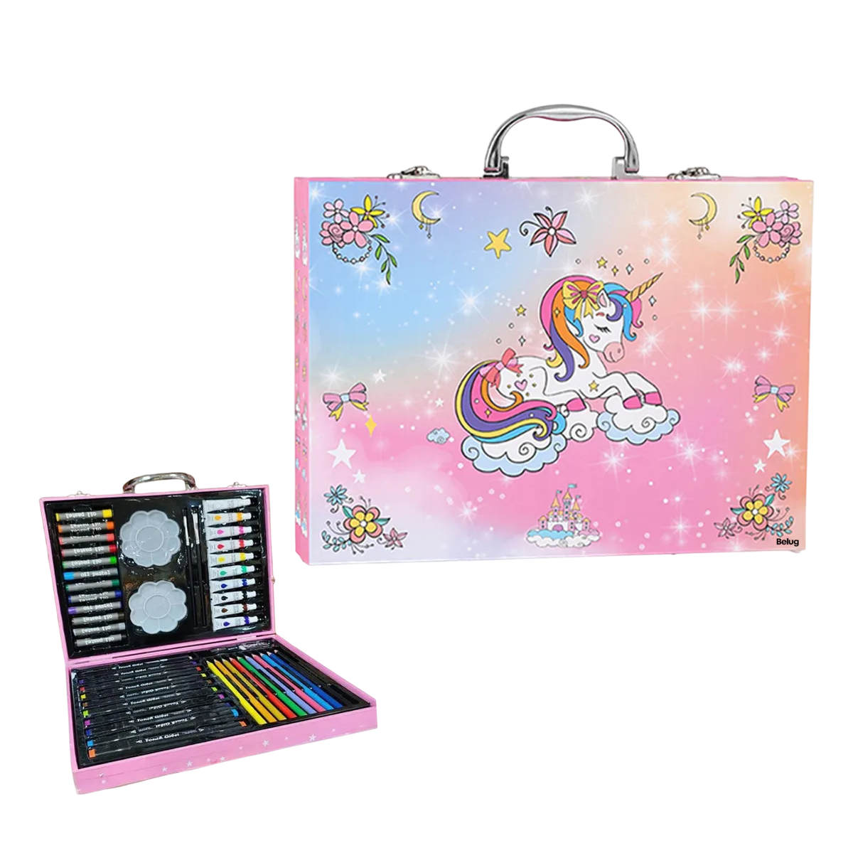 Foto 1 | Set De Arte Dibujo Belug Colores Marcadores Lápices 50pcs Multicolor  Unicornio