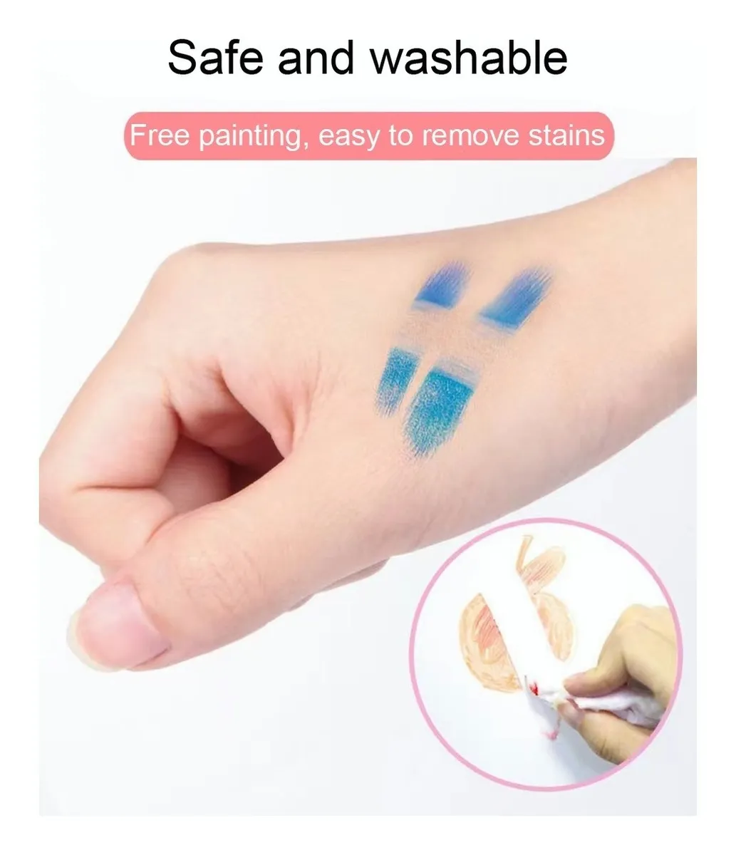 Foto 5 pulgar | 208 Kit Acuarela  Belug  Lápices Niños Kit De Dibujo Y Pinturas Estuche Azul