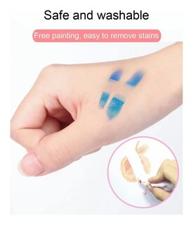 Foto 4 | 208 Kit Acuarela Belug Lápices Niños Kit De Dibujo Y Pinturas Estuche Azul
