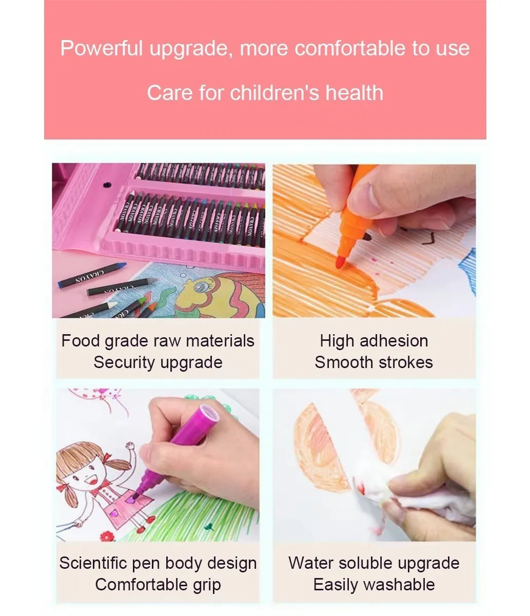 Foto 6 pulgar | 208 Kit Acuarela  Belug  Lápices Niños Kit De Dibujo Y Pinturas Estuche Azul
